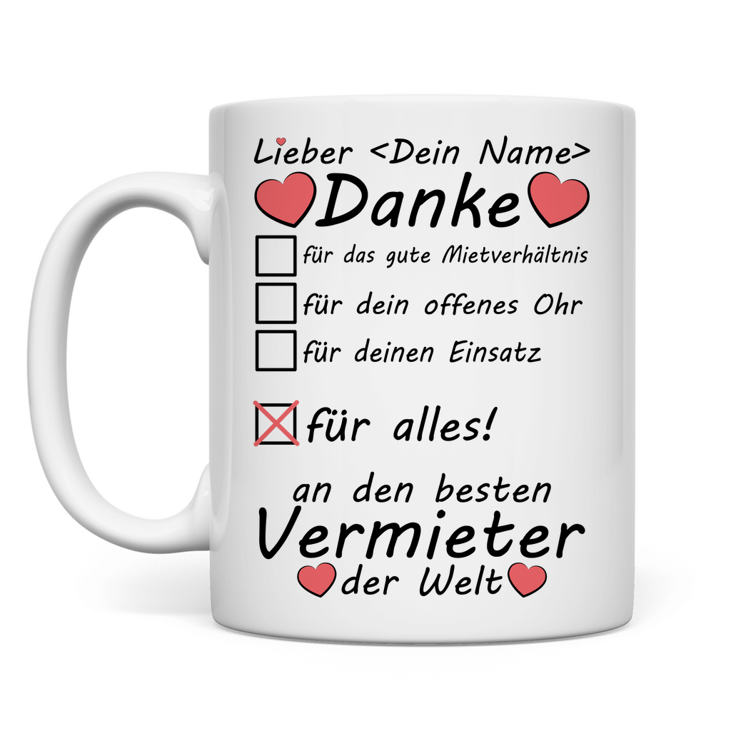 Bei Auszug | Geschenk an Vermieter  beste Tasse