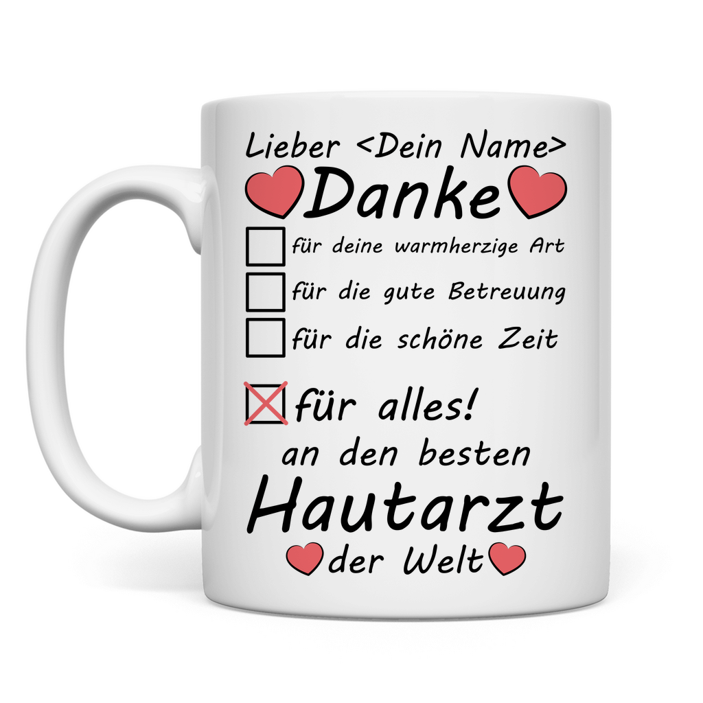 Beste Hautarzt | Geschenk | Personalisiert  Tasse