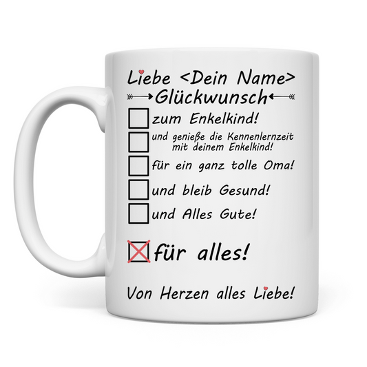 Arbeitskollegin die Oma geworden ist | Geschenk Tasse Glückwunsch
