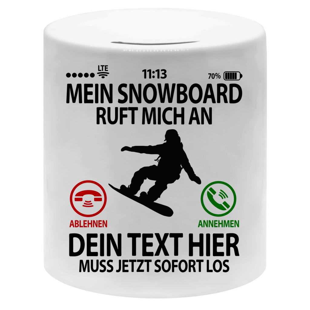 Snowboard Urlaub Kurs | Spardose | Geldgeschenk