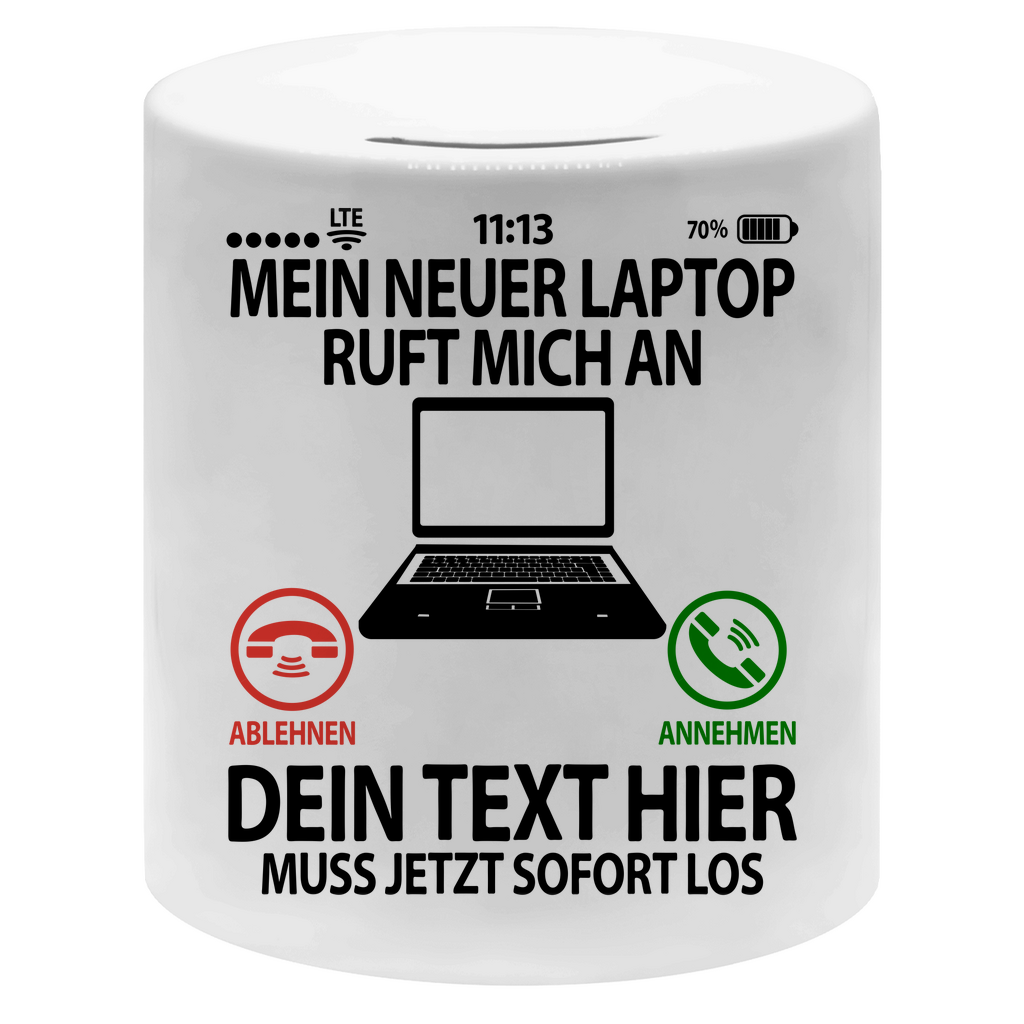 Neues Laptop sparen | Geldgeschenk | Spardose