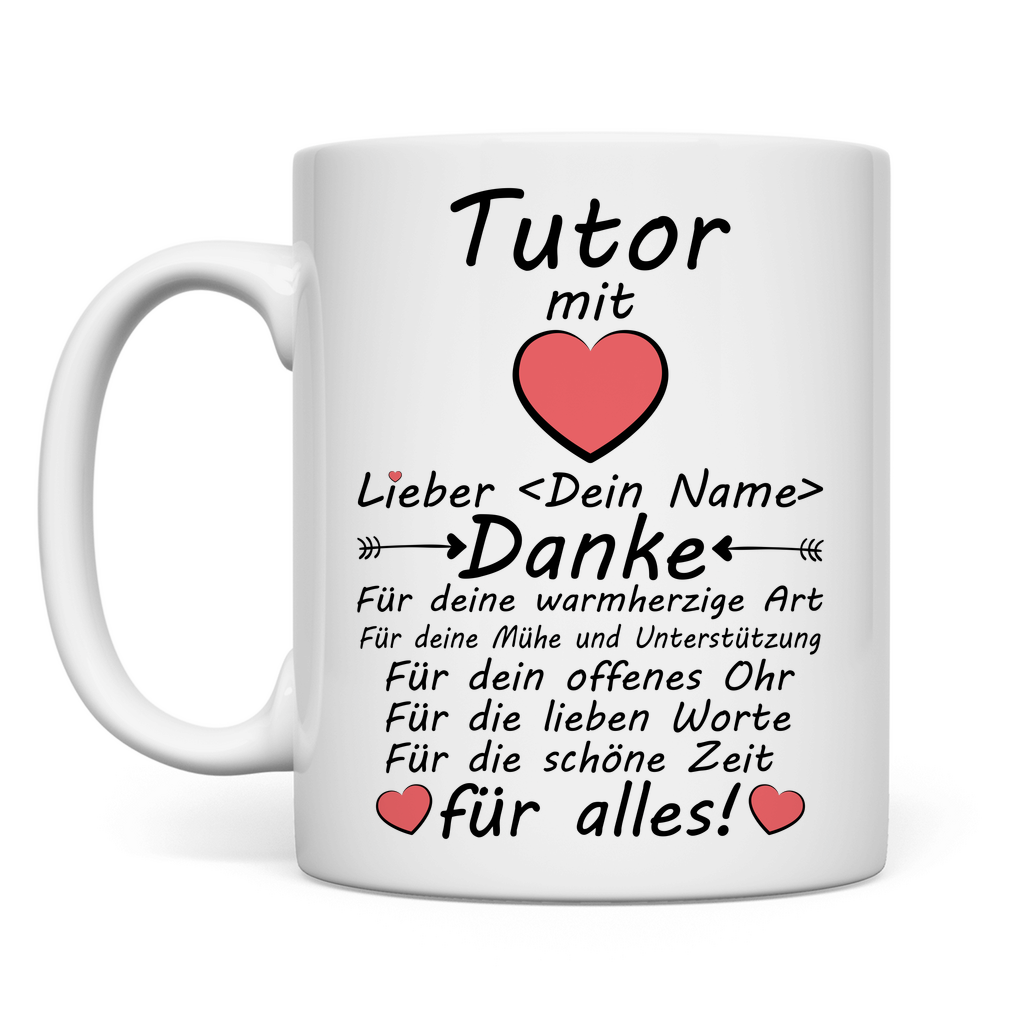 Abschiedsgeschenk für Tutor  Tasse Geschenk Danke