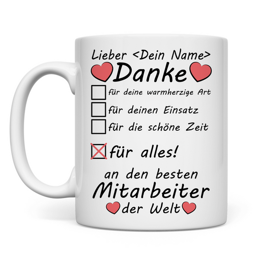 Ehemalige Mitarbeiter | Abschied | Geschenk beste der Welt Tasse