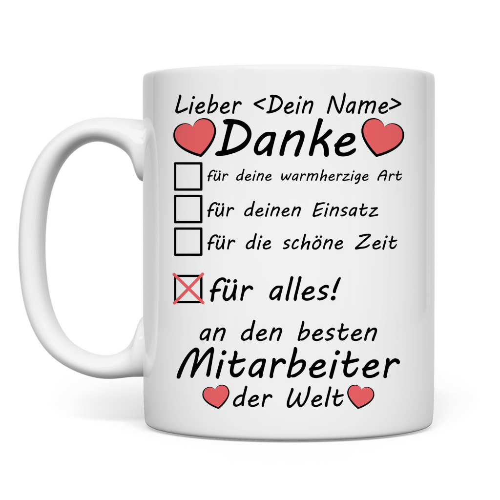 Ehemalige Mitarbeiter | Abschied | Geschenk beste der Welt Tasse