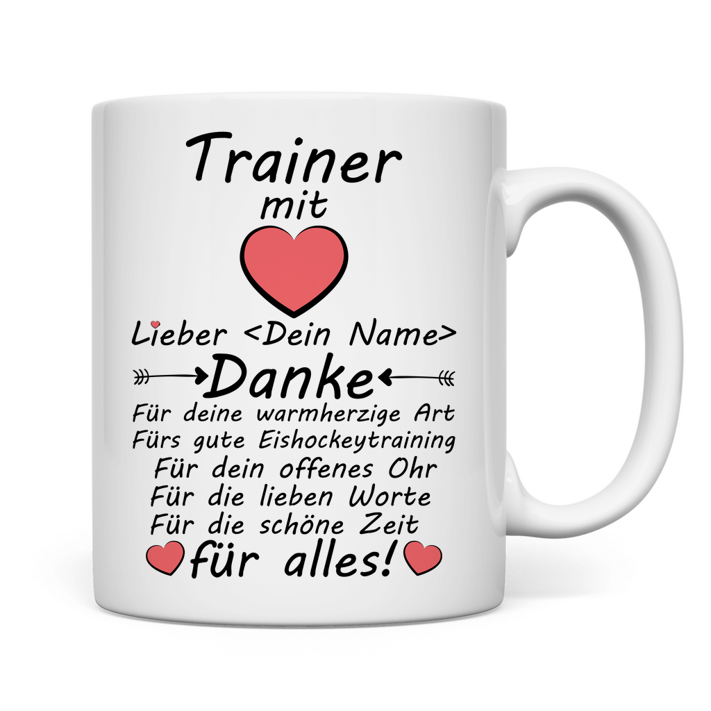 Eishockey Trainer | Geschenk | Dankeschön Tasse Rückseite