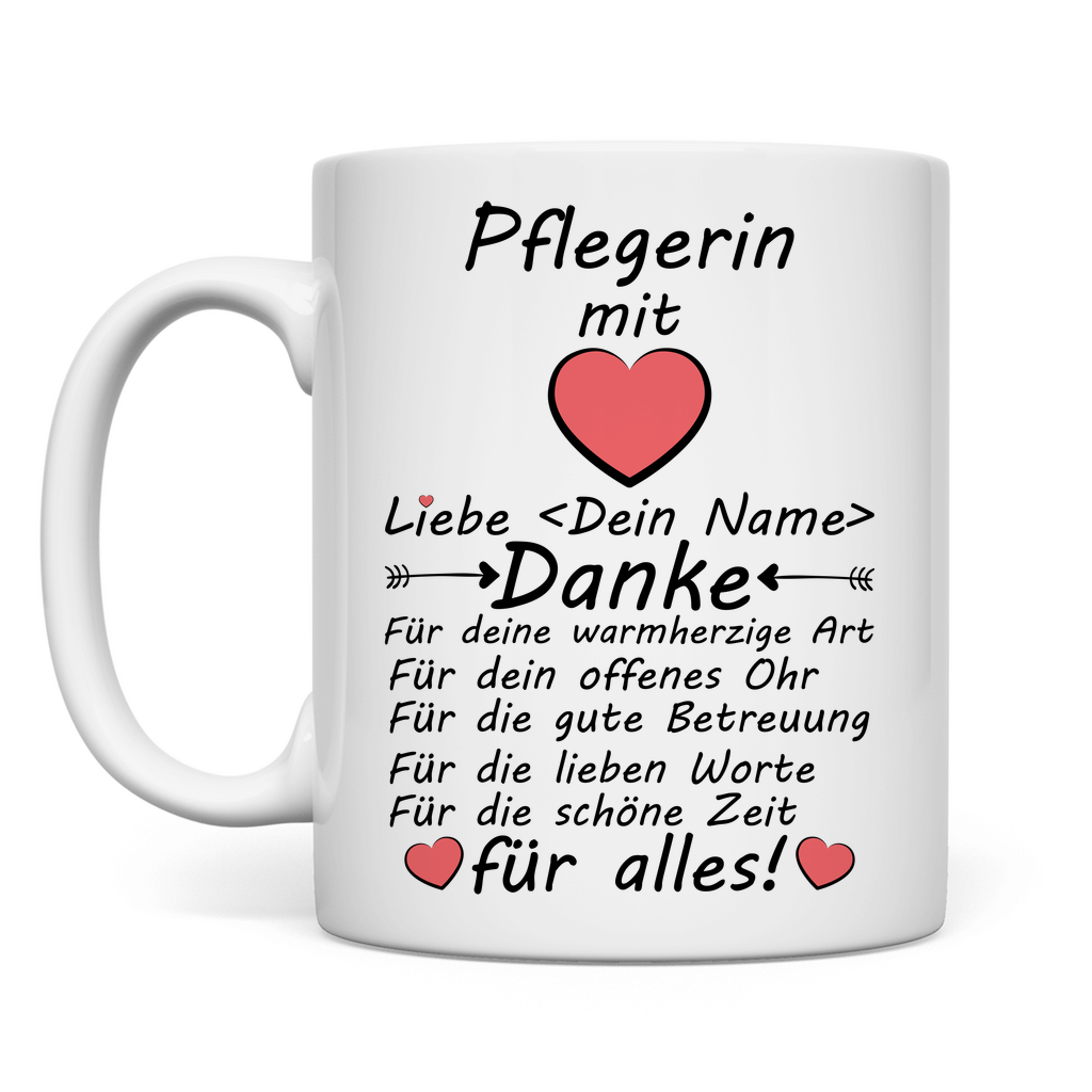 Pflegerin Abschiedsgeschenk | Danke  Tasse