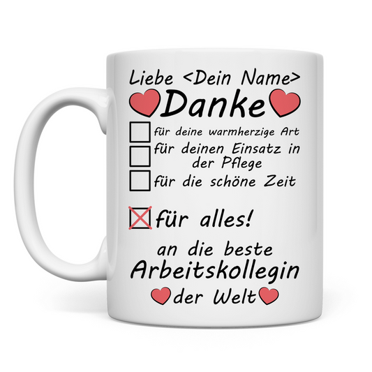 Beste Pflege Arbeitskollegin | Abschiedsgeschenk Tasse