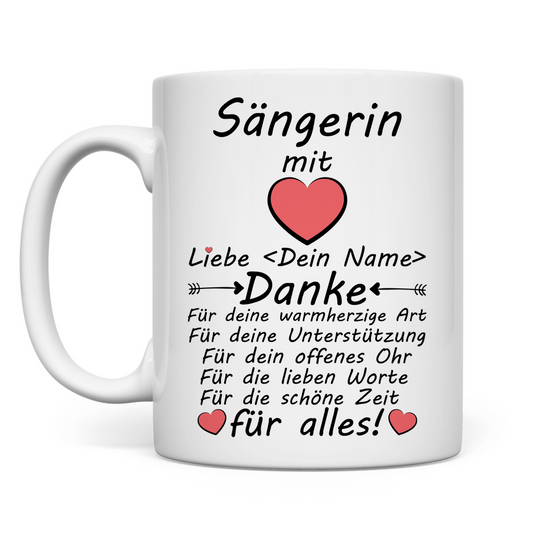 Sängerin Abschied | Danke sagen | Geschenk tasse
