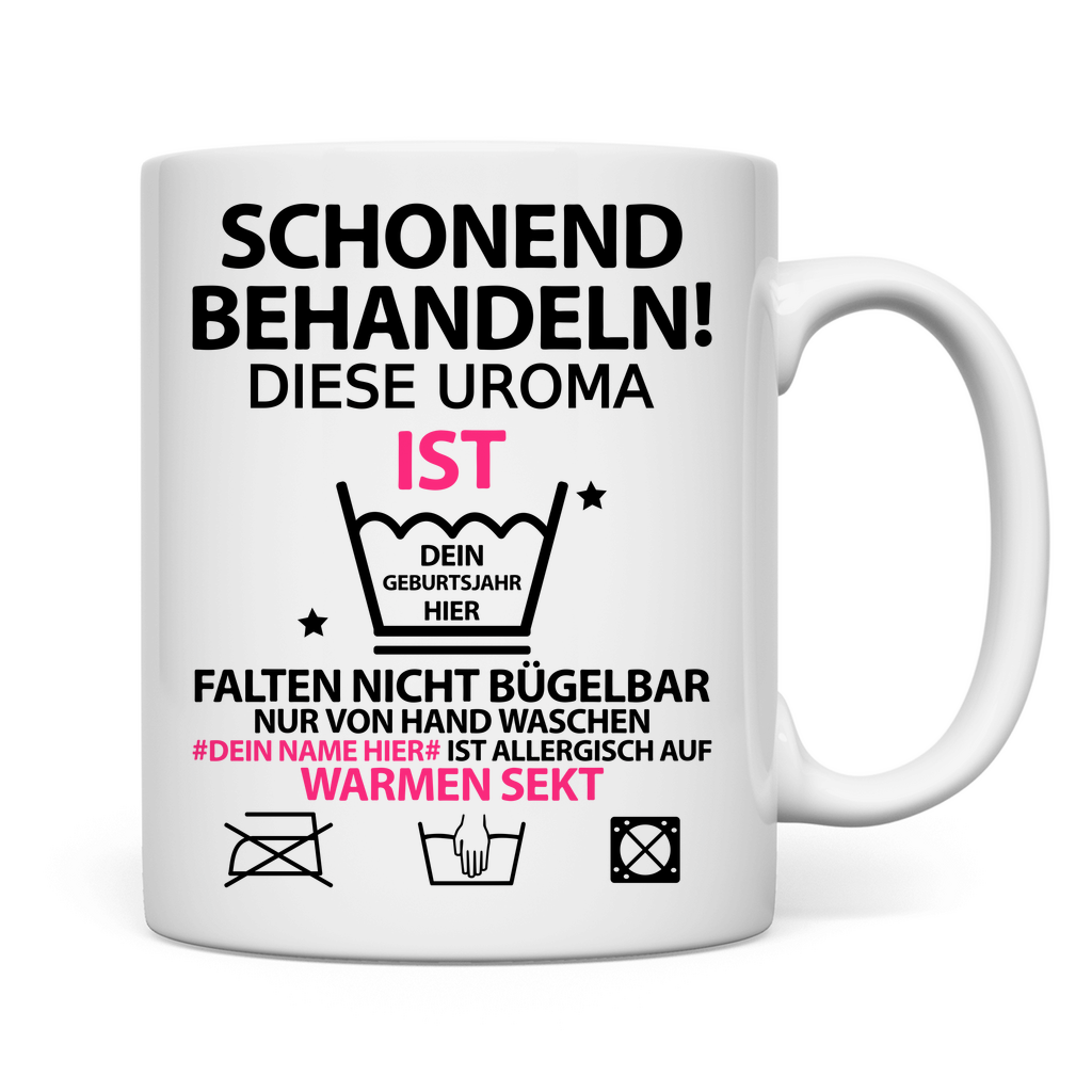 80 Geburtstag Uroma | Geschenk | Tasse mit Namen Personalisiert rückseite