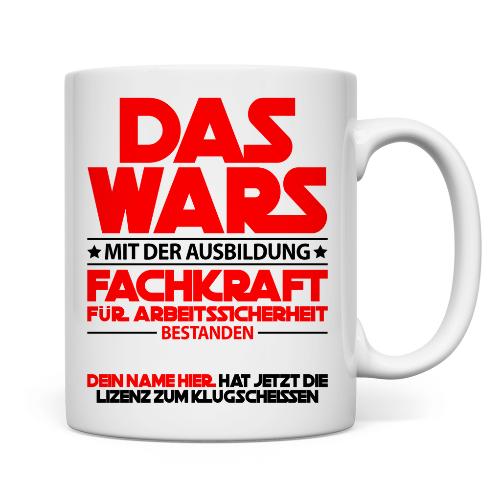 Fachkraft für Arbeitssicherheit bestanden | Tasse Geschenk Ausbildung rückseite