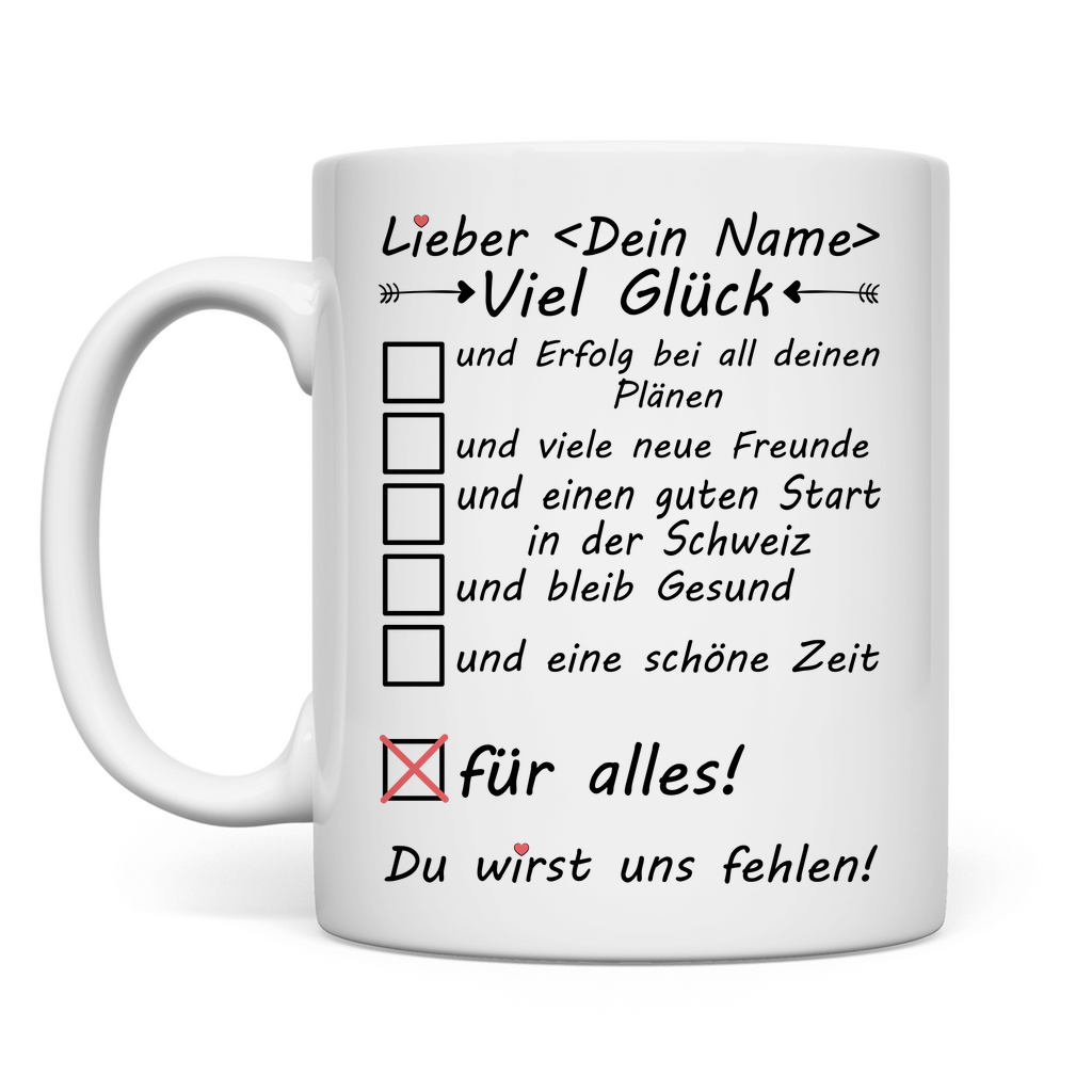 Schweiz Auswanderer | Abschiedsgeschenk | Tasse 
