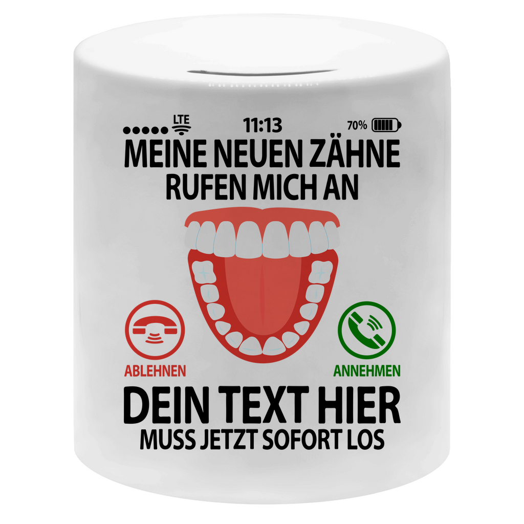 Neue Zähne sparen Zahnoperation | Geldgeschenk | Spardose