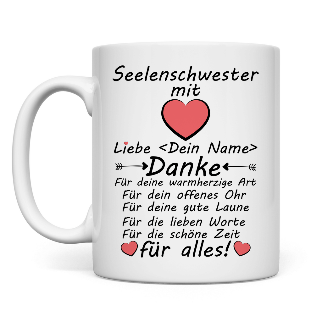 Seelenschwester Danke | Geschenk für Freundschaft  tasse