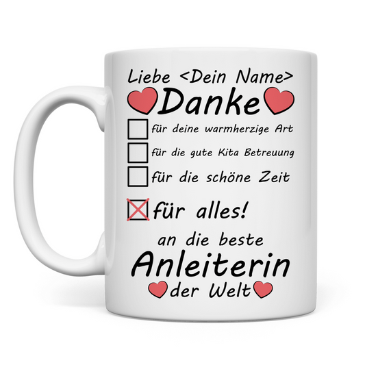 Anleiterin in Kita | Abschiedsgeschenk Tasse