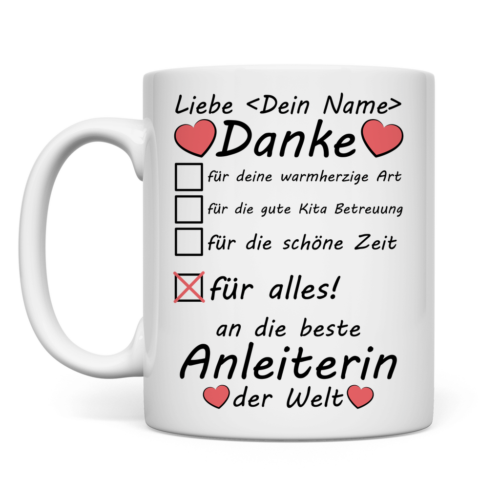 Anleiterin in Kita | Abschiedsgeschenk Tasse