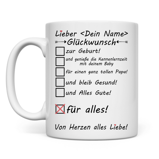 Mitarbeiter Geschenk zur Geburt | Kind | Baby Tasse Glückwunsch