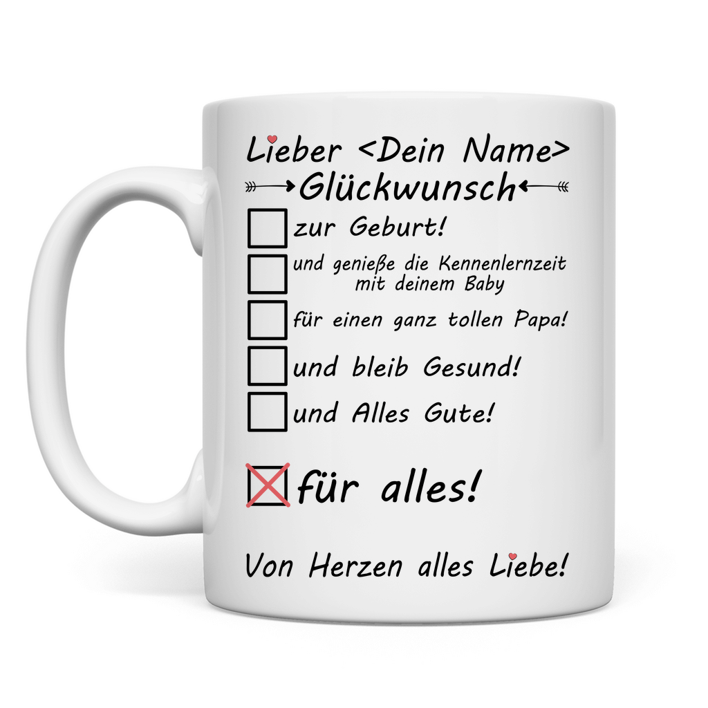 Mitarbeiter Geschenk zur Geburt | Kind | Baby Tasse Glückwunsch
