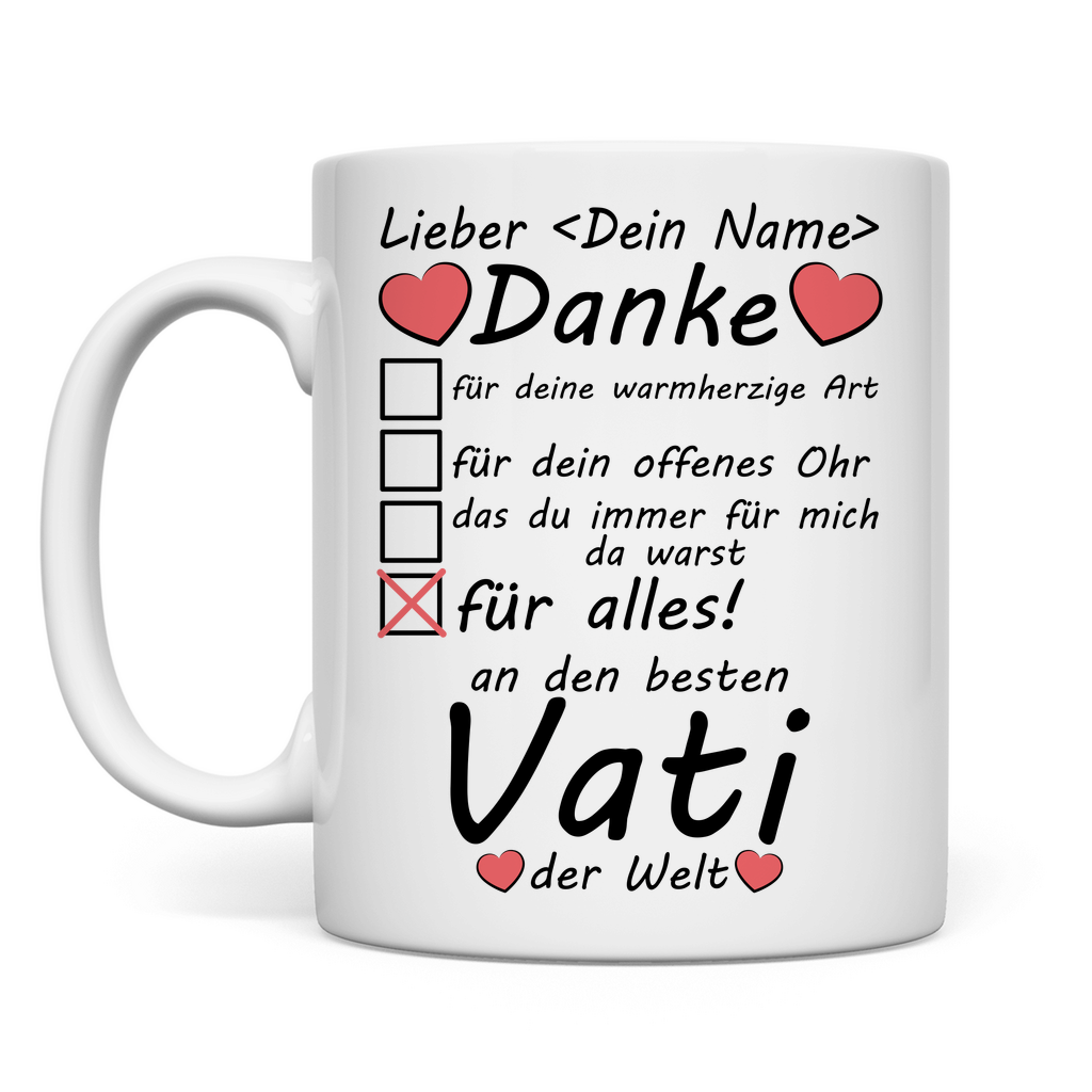 Bester Vati | Vatertag Geschenk | Tasse Danke