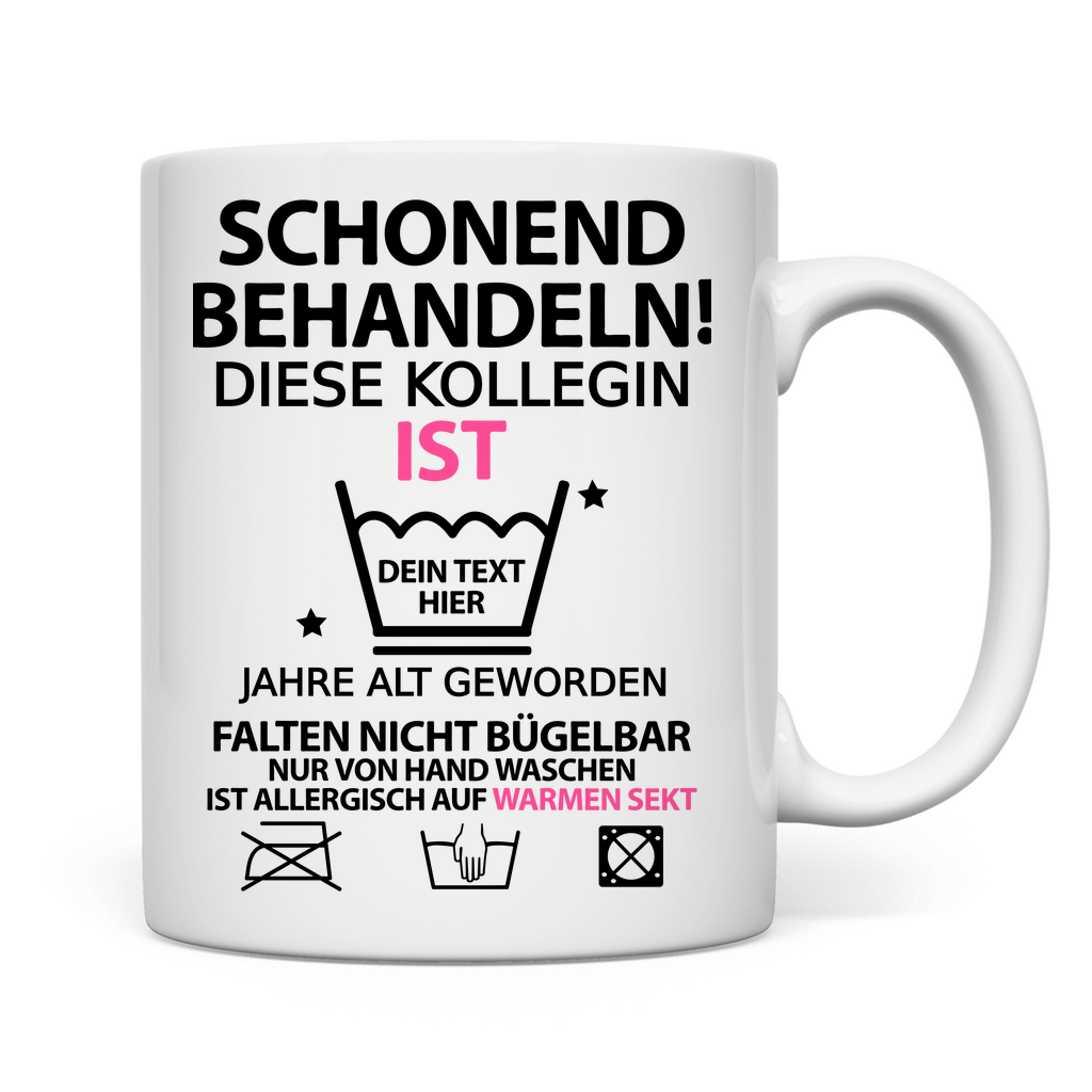Ältere Kollegin | Geburtstagsgeschenk | Geschenk Tasse Lustig Sprüche rückseite