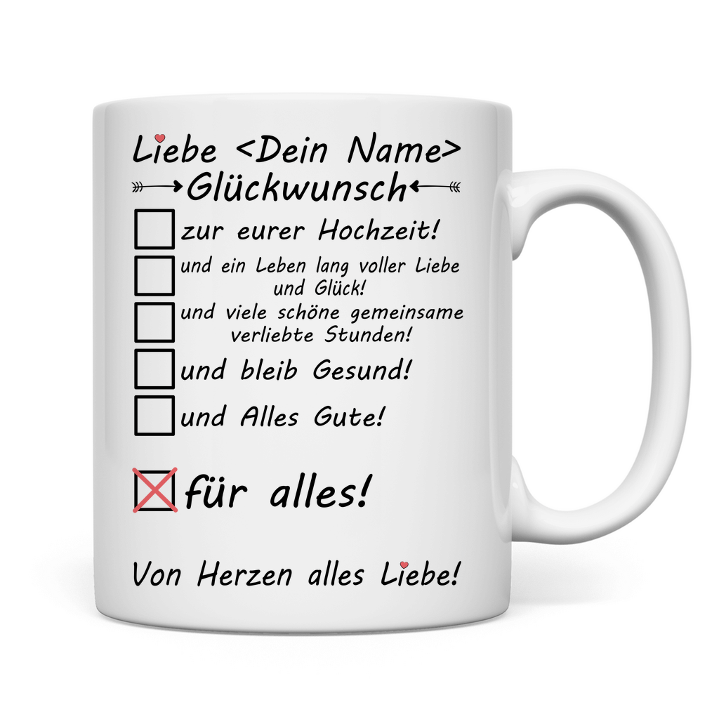 Standesamtliche Hochzeit | Kollegin | Geschenk Tasse rückseite