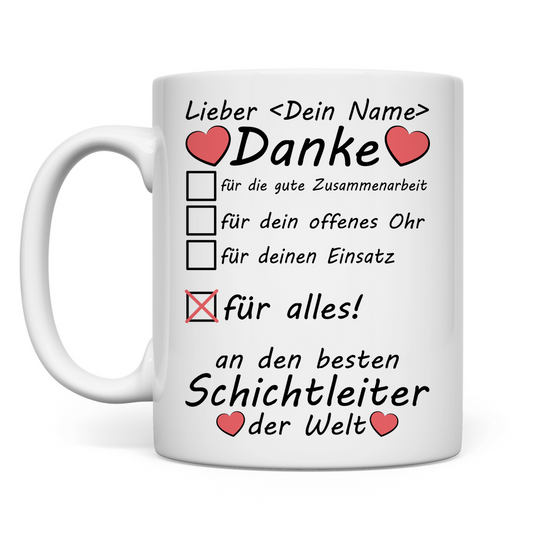 Schichtleiter Tasse | Verabschiedung | Geschenk