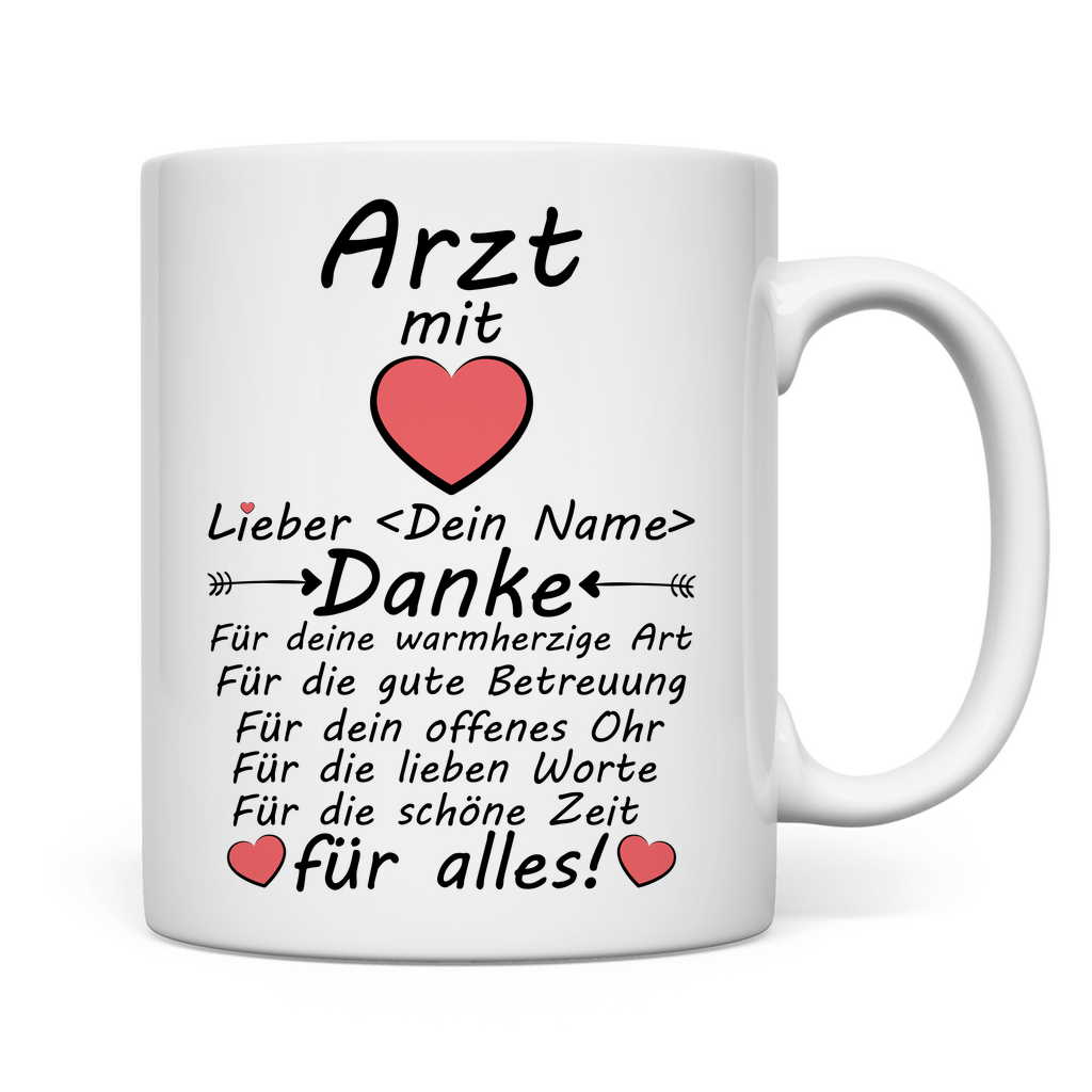 Arzt Danke für gute Betreuung | Tasse  Geschenk rückseite