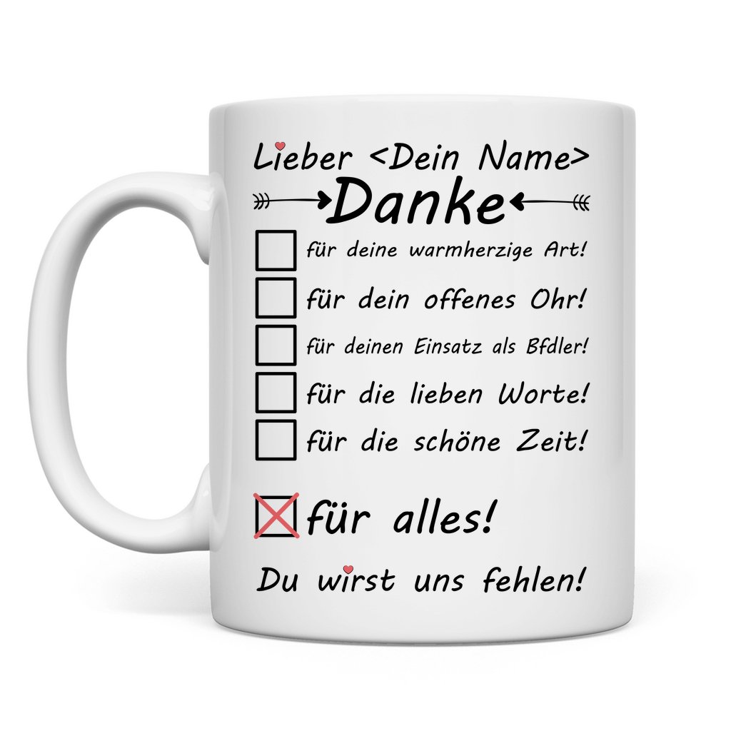 Abschiedsgeschenk BFD Kita | zum Abschied Bfdler Tasse