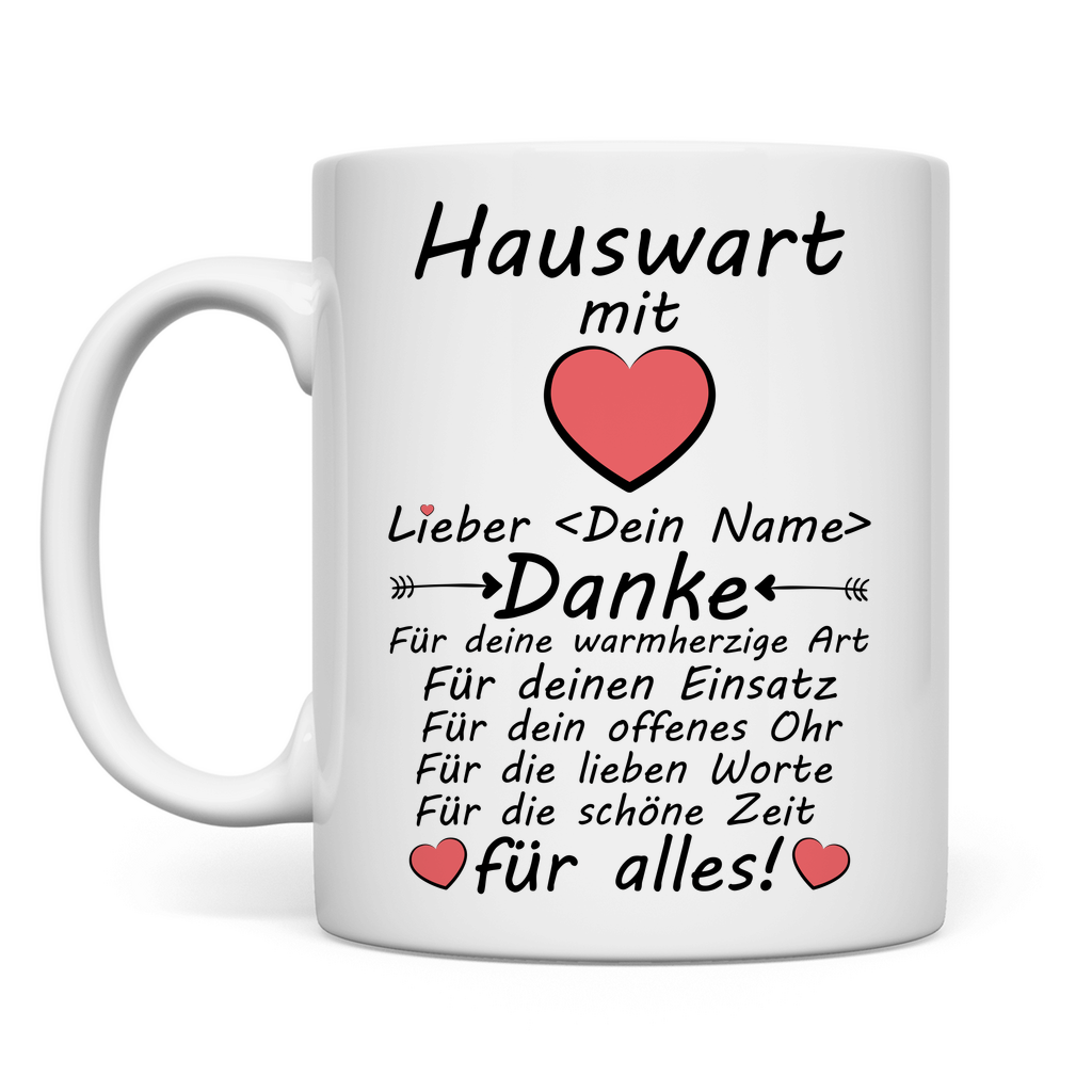 Danke an Hauswart | Geschenk Tasse