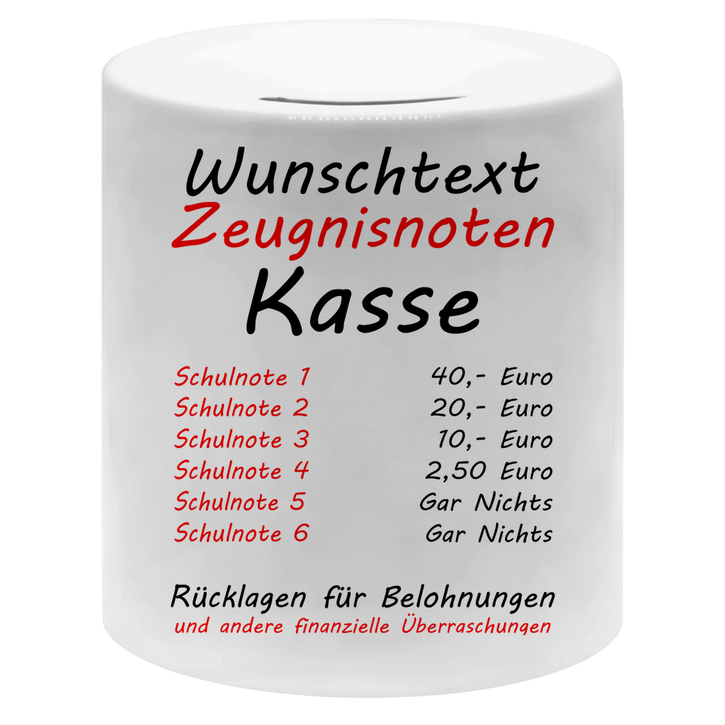 Super Zeugnis | Belohnung Geschenk | Spardose Zeugnisnoten Personalisiert