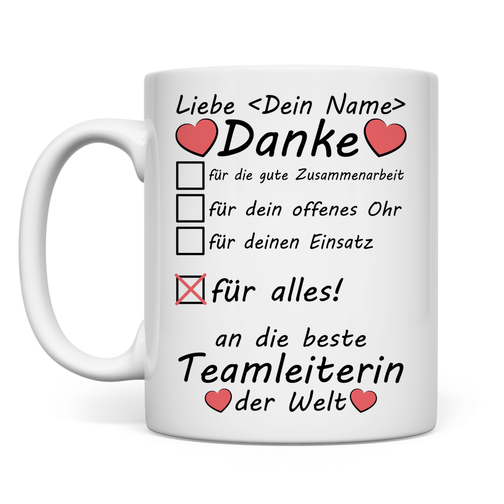 Beste Teamleiterin | Abschiedsgeschenk Tasse