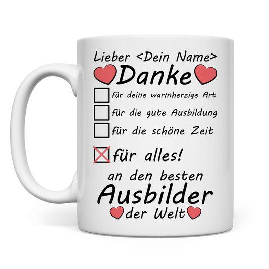 Bester Ausbilder Tasse | Danke | Geschenk