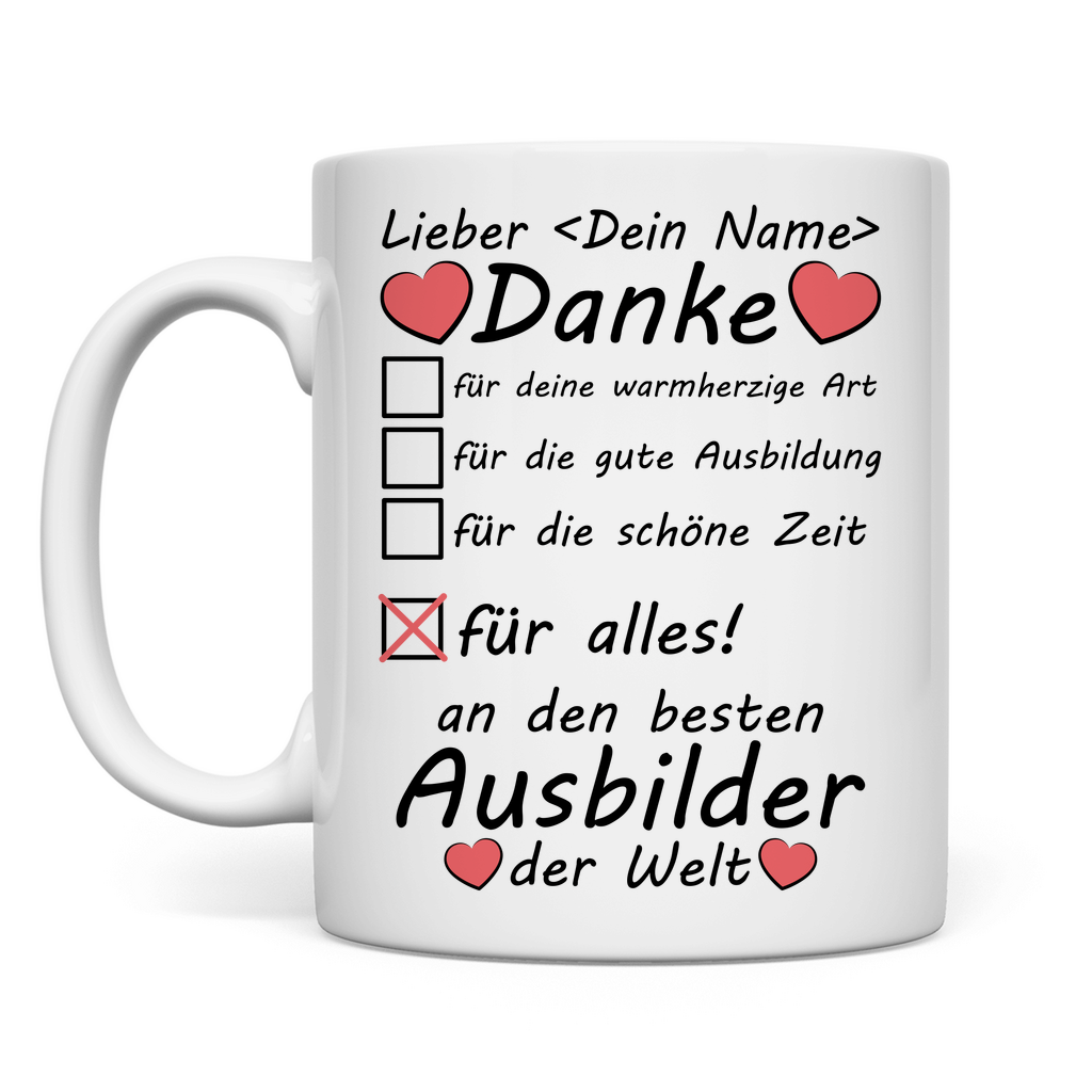 Danke Geschenk nach Ausbildung | Tasse Ausbilder