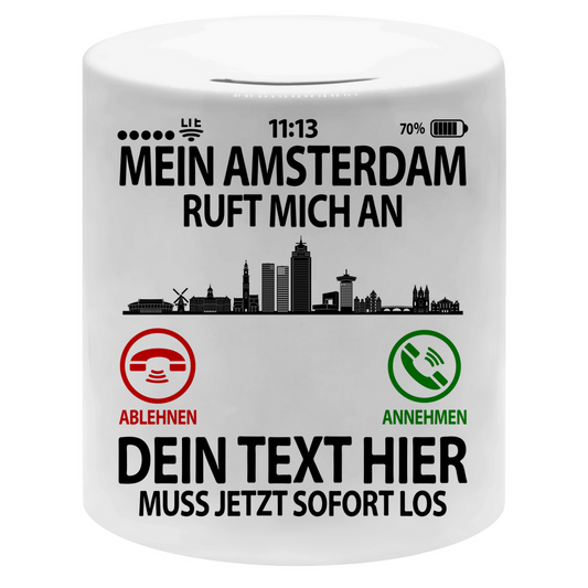 Amsterdam Reise Spardose | Personalisierbar  