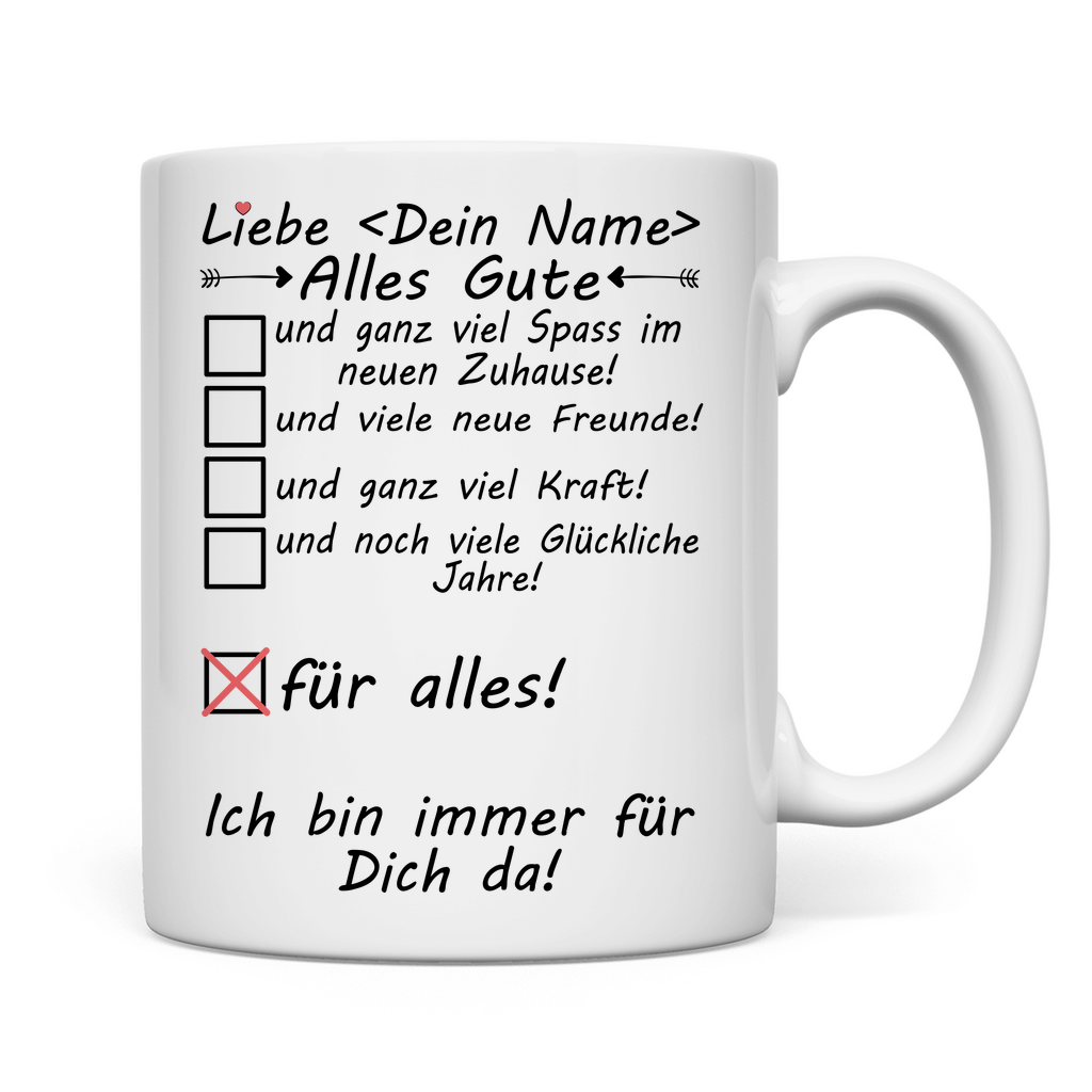 Oma im Heim Pflegeheim | Geschenk mit Herz Tasse rückseite
