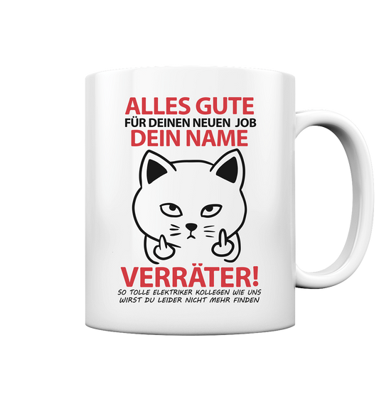 Abschiedsgeschenk Elektriker Personalisiert als Verabschiedungs Tasse 