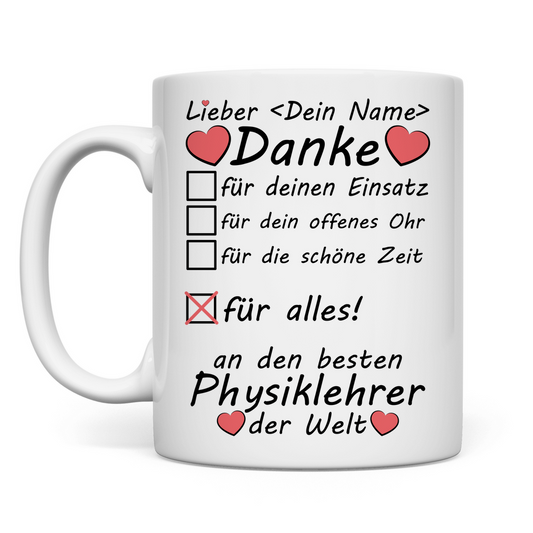 Abschiedsgeschenk Physiklehrer | Tasse