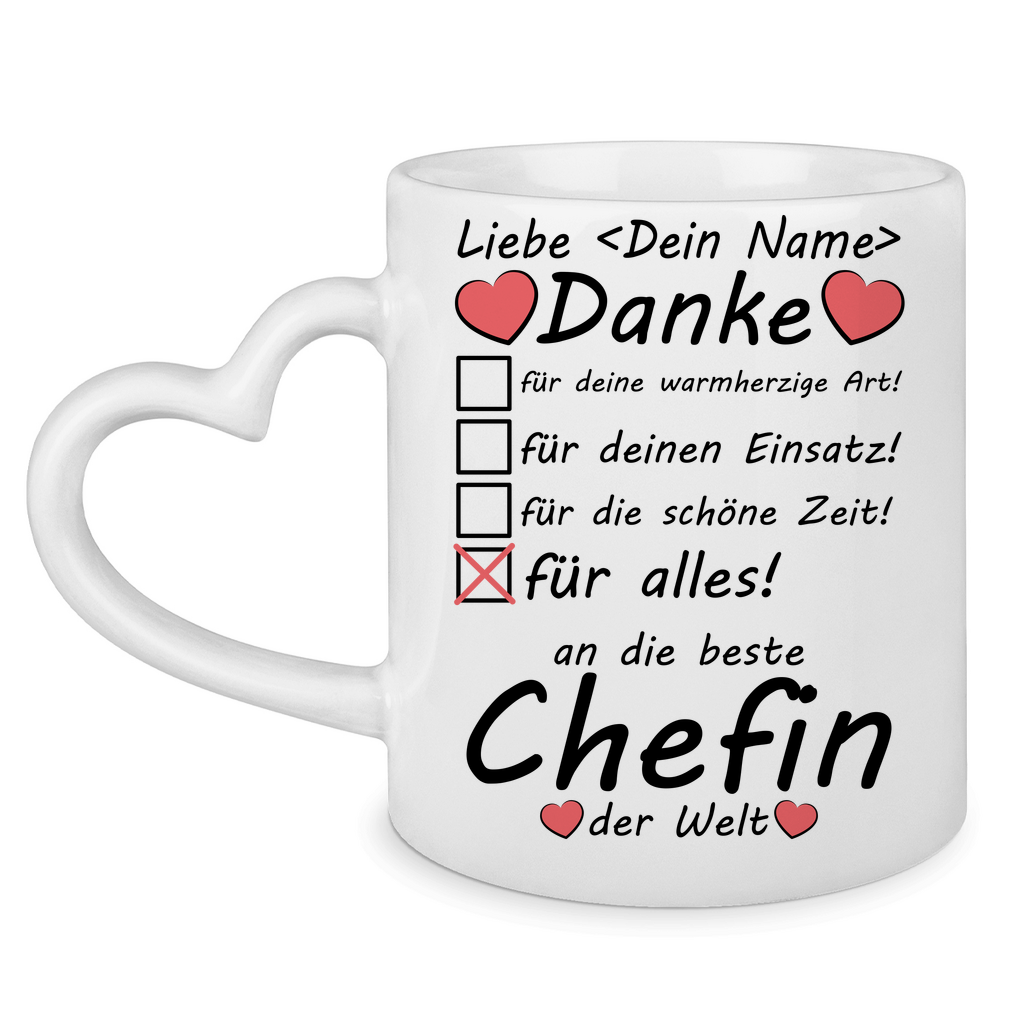 Personalisierte Tasse Abschied Chef nach Kündigung – mit Wunschname
