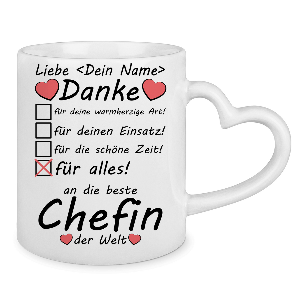 Personalisierte Tasse Abschied Chef nach Kündigung – mit Wunschname