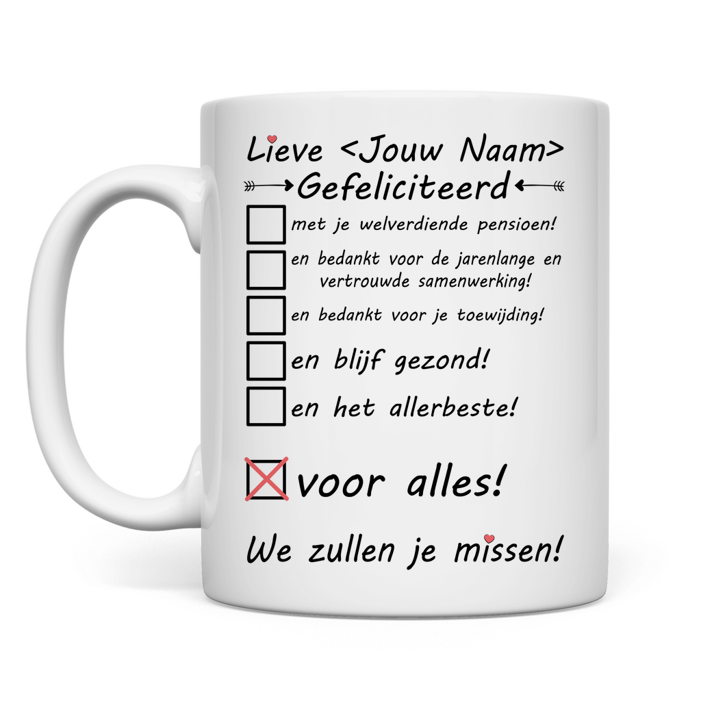 Afscheidscadeau Pensioen - Bedankt voor Alles Mog - Man Collega - Persoonlijk