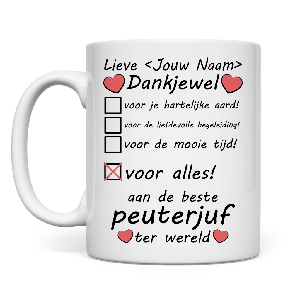 Afscheidscadeau Peuterjuf Mog - Afscheid Cadeau - Bedankt - Persoonlijk