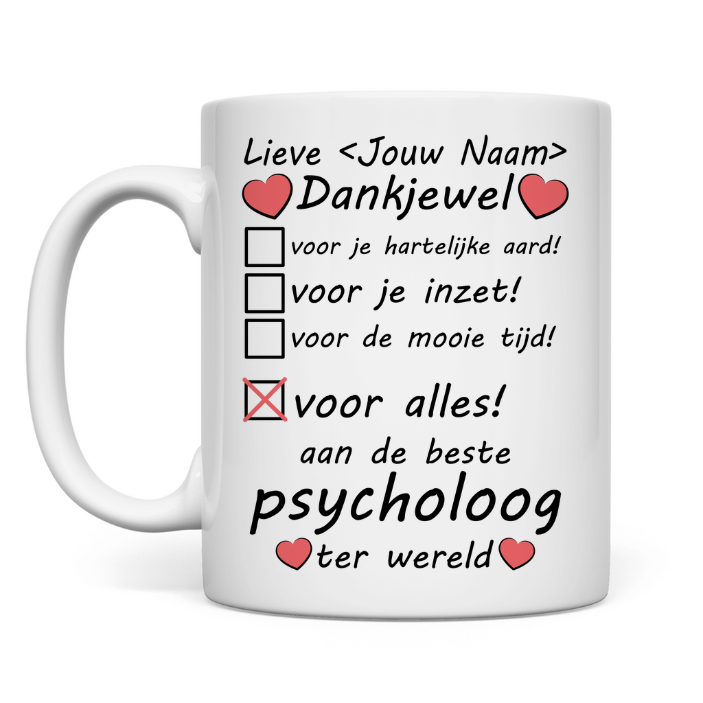 Afscheidscadeau Psycholoog Mog - Bedankt Cadeau - Collega - Gepersonaliseerd