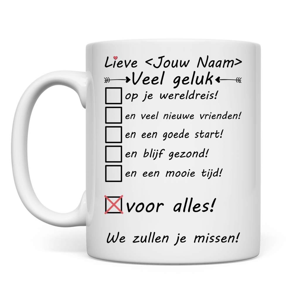 Afscheidscadeau Wereldreis Mog -  Backbacker Cadeau voor de Afscheid - Collega