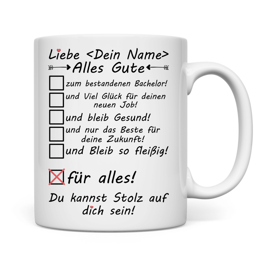 Alles Gute zum Bestandenen Bachelor | Tasse