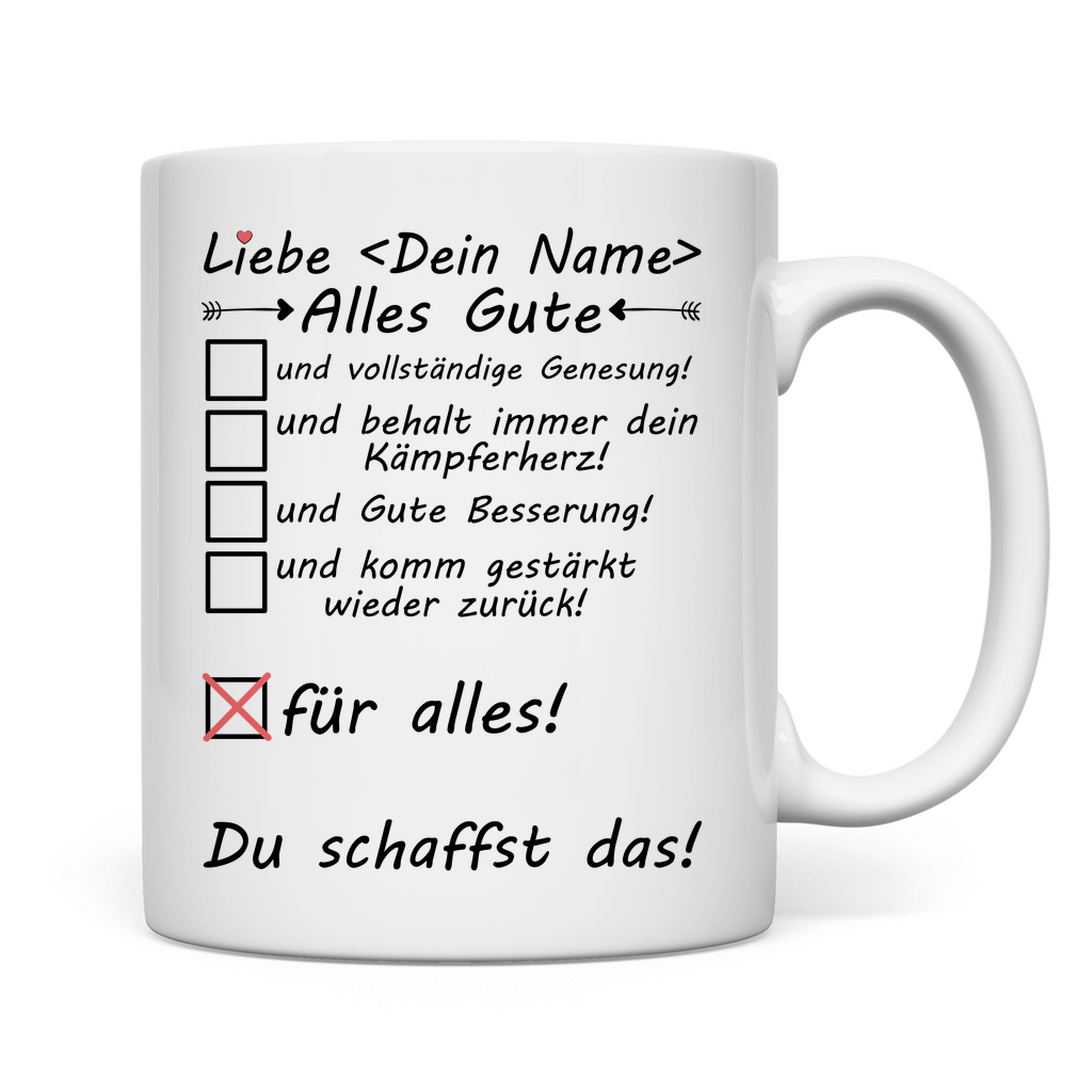 Gute Besserung für einen lieben Menschen | Tasse
