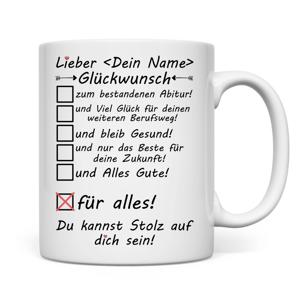 Gute Wünsche zum bestandenen Abitur | Tasse