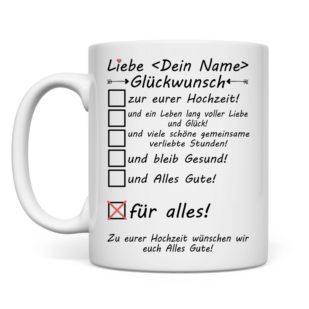 Alles Gute Wünsche zur Hochzeit | Arbeitskollegin | Tasse