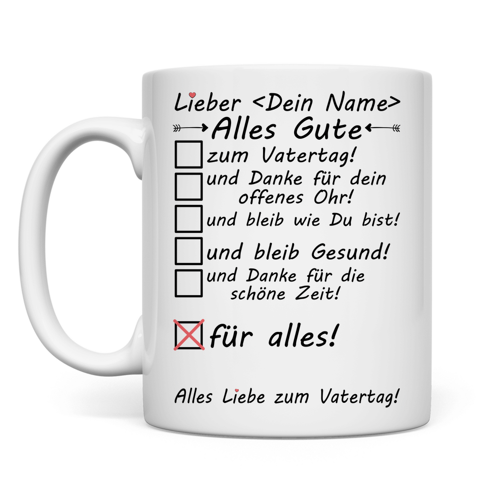 Alles Gute zum Vatertag Schwiegervater | Tasse