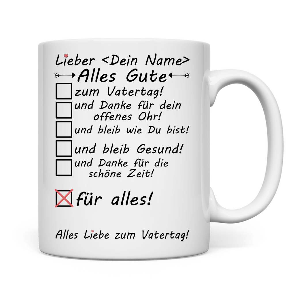 Alles Gute zum Vatertag Schwiegervater | Tasse