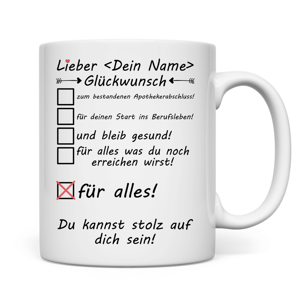Apotheker Abschluss - Tasse - Pharmazie bestanden - Geschenk