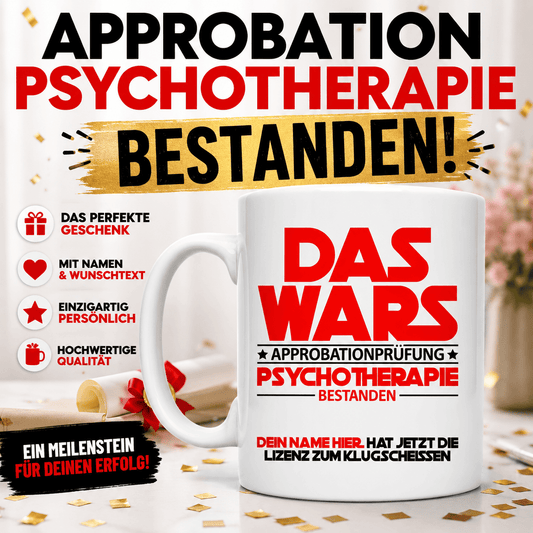 Approbation Psychotherapie bestanden Tasse Vorschaubild